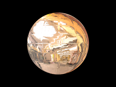 A reflective, environment mapped, normal mapped sphere.